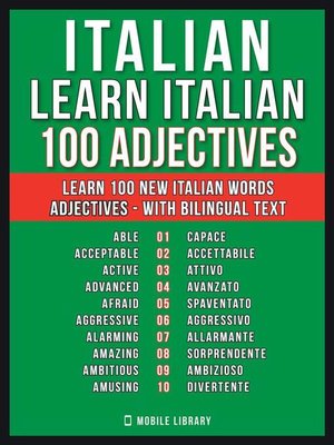 cover image of Italian--Learn Italian--100 Adjectives